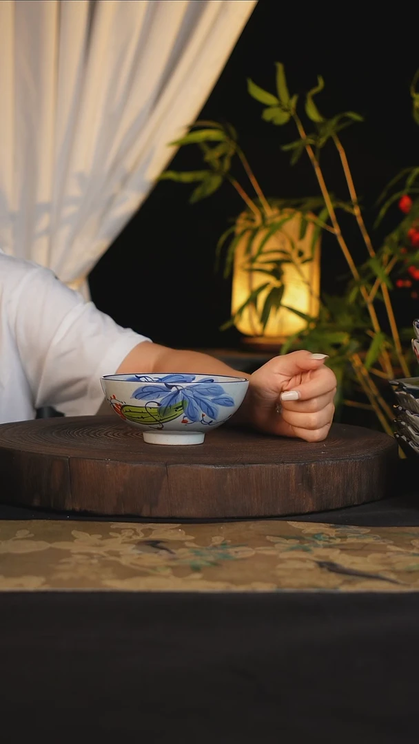 碗景德镇手工手绘高温釉下彩可进蒸箱烤箱微波炉洗碗机