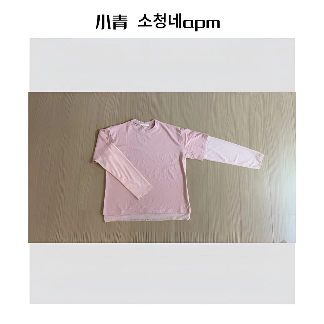 韩国东大门 SELF/蕾丝袖假两件T恤