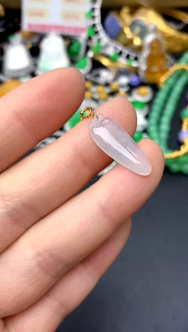 颈饰18K金镶嵌翡翠46-中国好珍宝