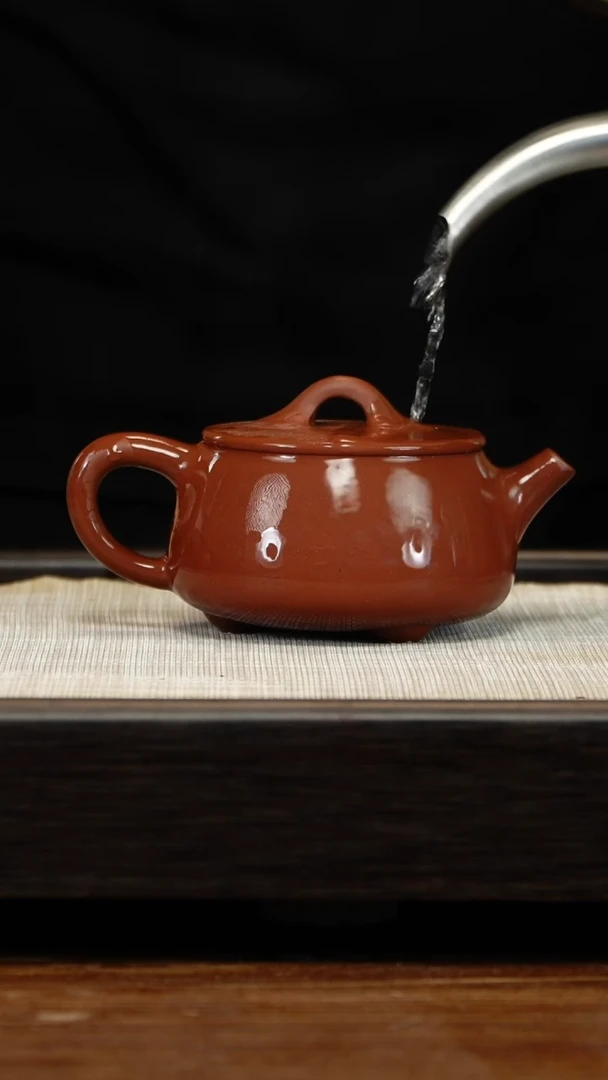 茶壶紫砂平盖石瓢清水泥
