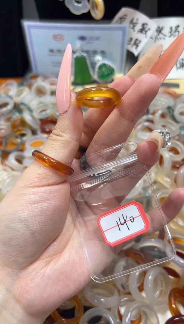 玛瑙/玉髓戒圈未镶嵌15/140