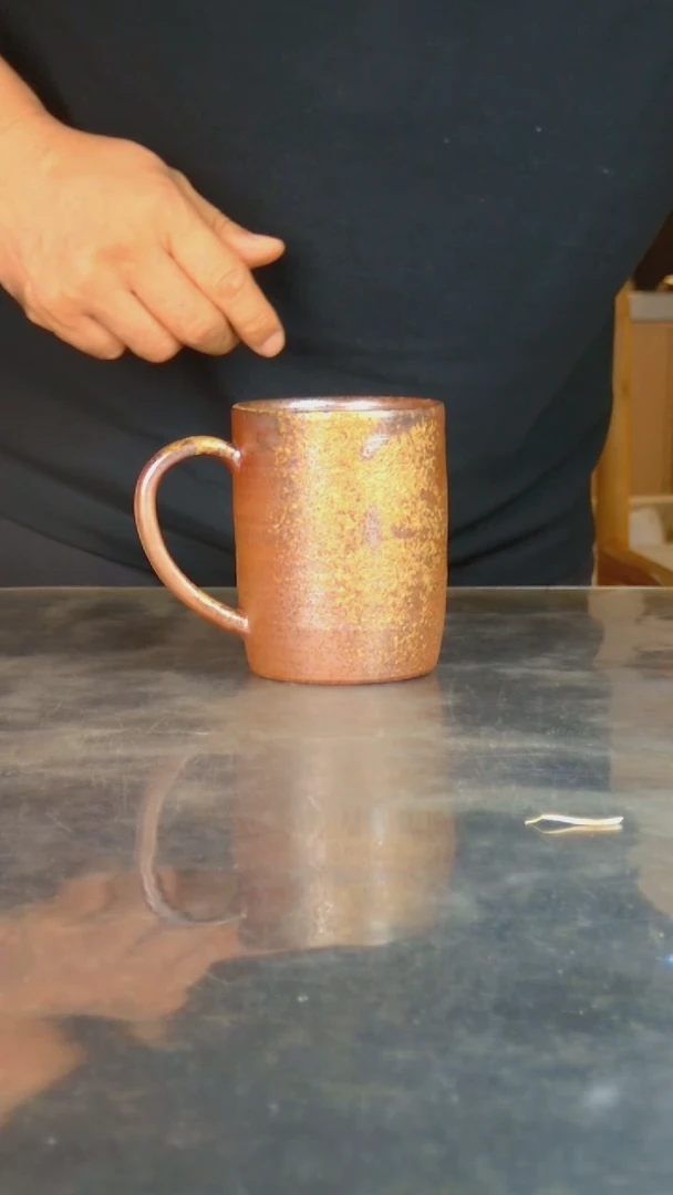 陶手柄款备前烧马克杯
