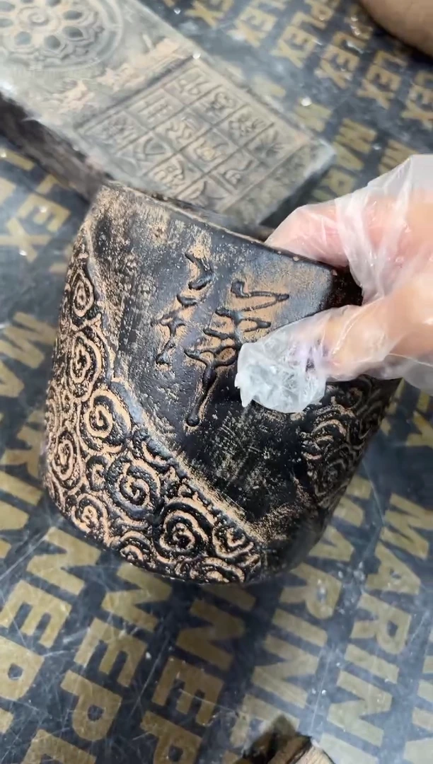 陶土丨禅字祥云大圆盆