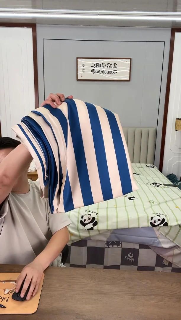 再生纤维素纤维蓝条竹棉床单600根245*270cm