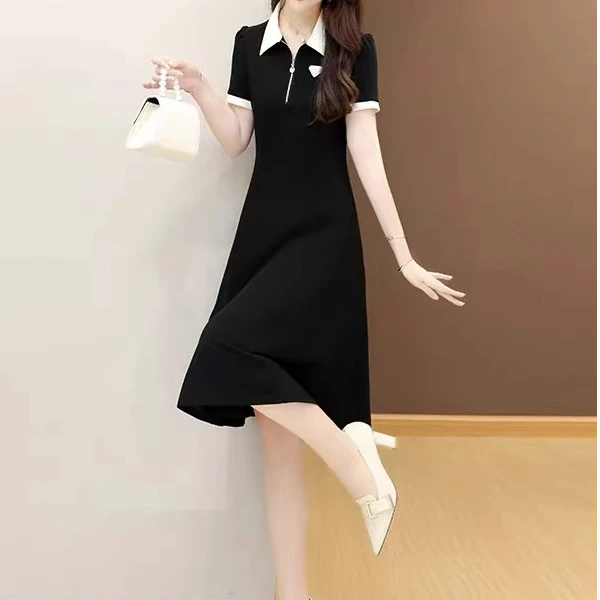 Q512【十四姨】小个子气质赫本风连衣裙2531