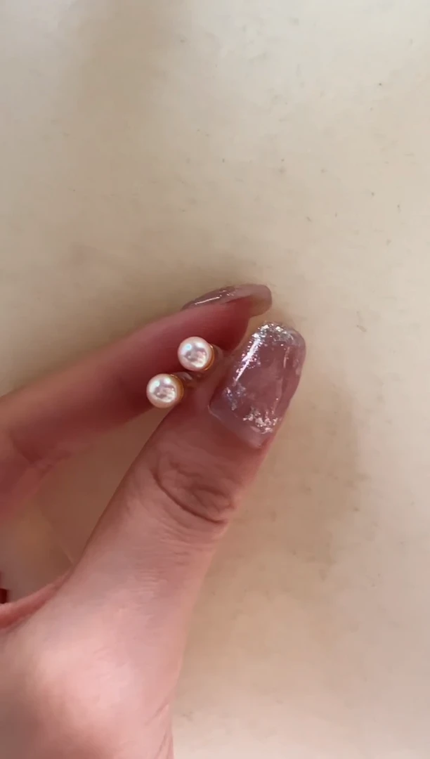 银S925镶嵌海水珍珠DA ak耳钉 xc103 5-6