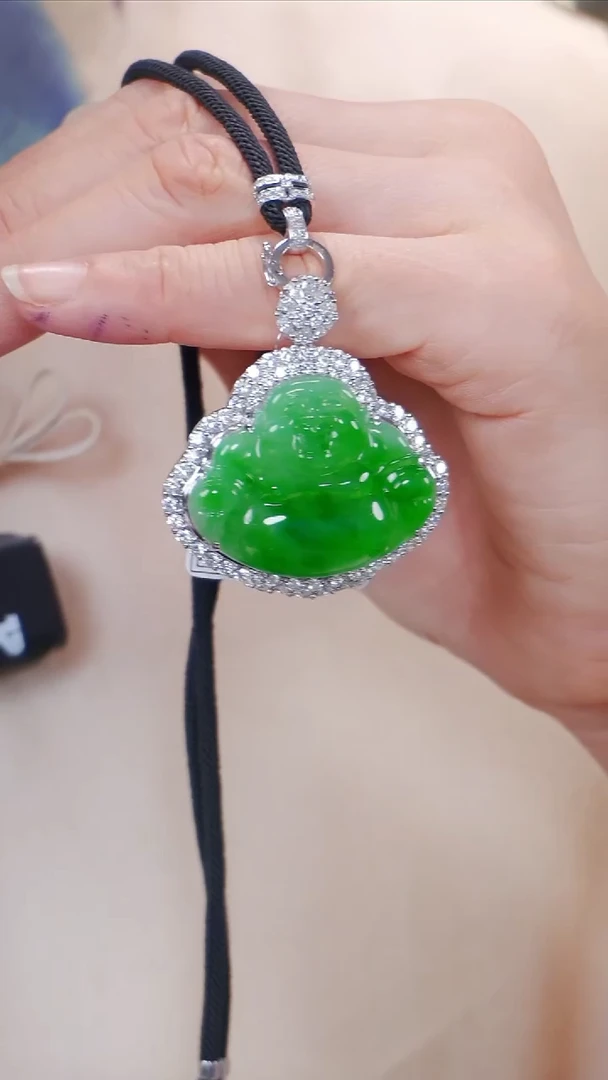 翡翠18K金镶嵌颈饰98【】