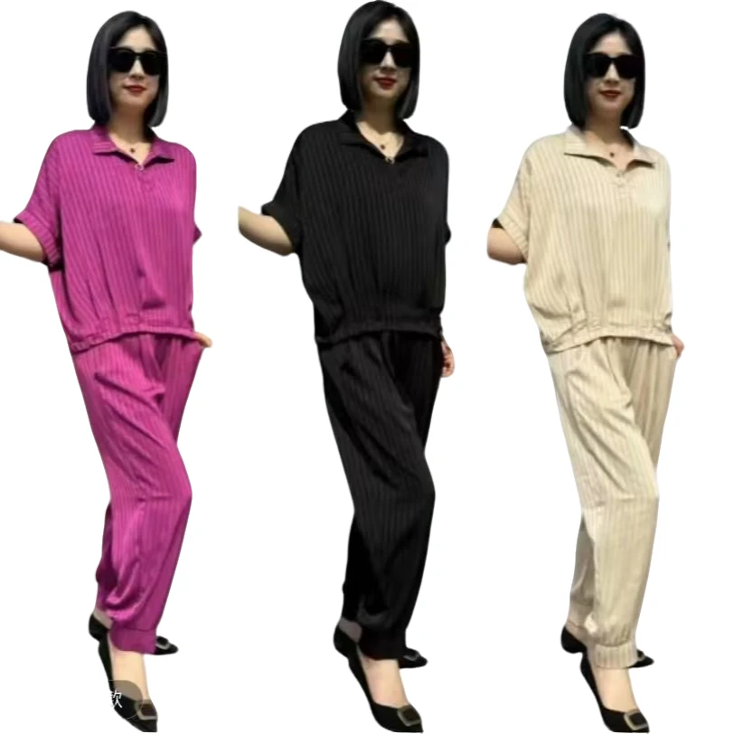 夏季新款时尚减龄简约休闲女士套装