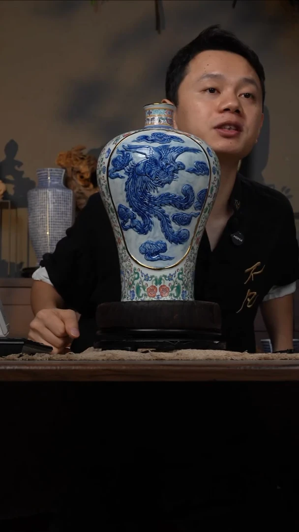 摆件WN问泥景德镇陶瓷花瓶摆件