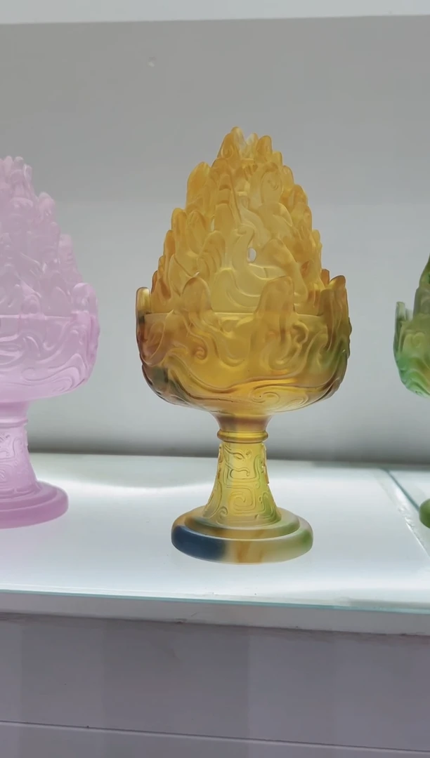 手工艺品琉璃古法琉璃博山炉