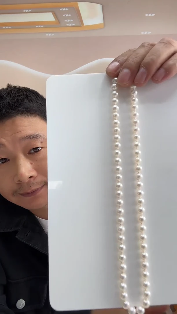 颈饰银S925镶嵌淡水珍珠琳*7-8mm珍珠项链ZD004