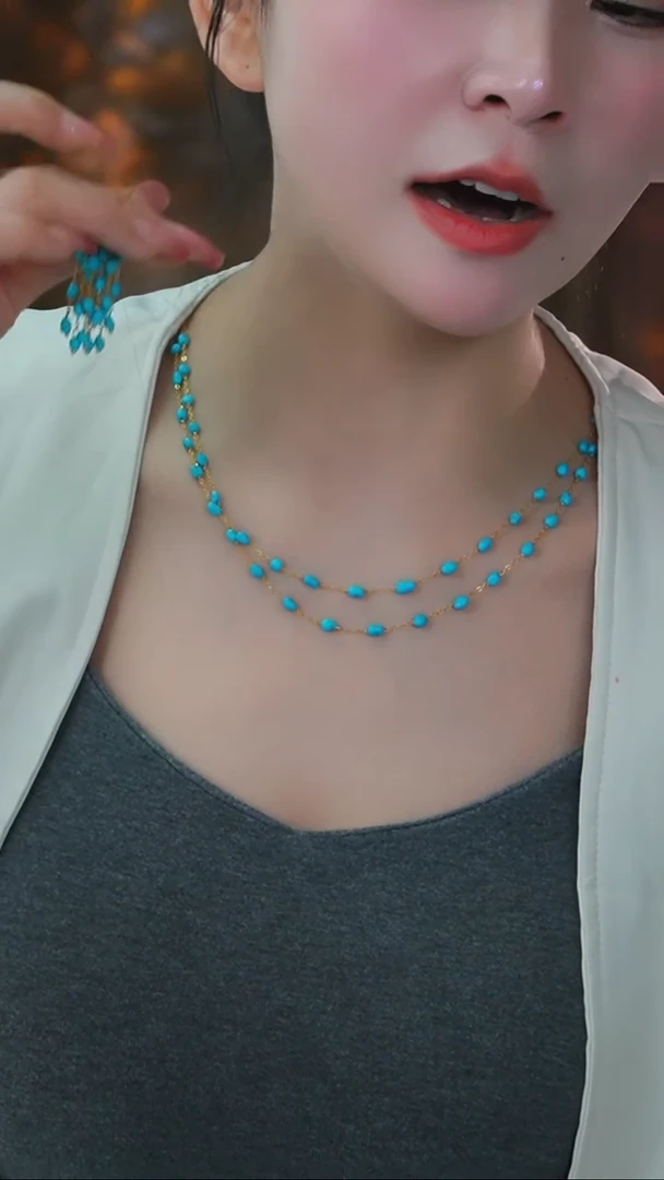 【闪购商品】绿松石项链银S925镶嵌发货一件