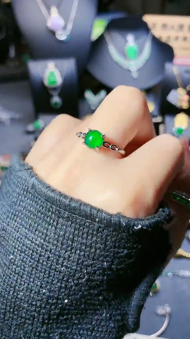【闪购商品】翡翠戒指银S925镶嵌戒指