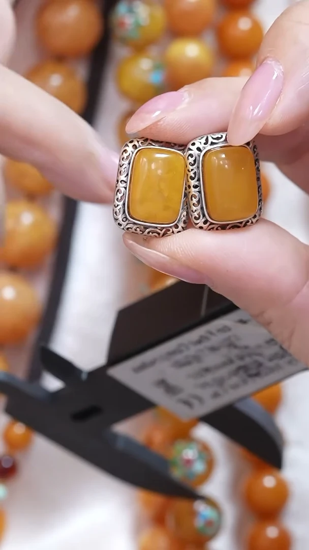 蜜蜡颈饰银S925镶嵌5693天然蜜蜡珠宝奇石云端妖孽全部保真