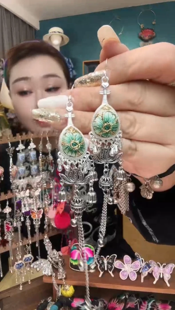 刺绣纯手工民族风刺绣耳环