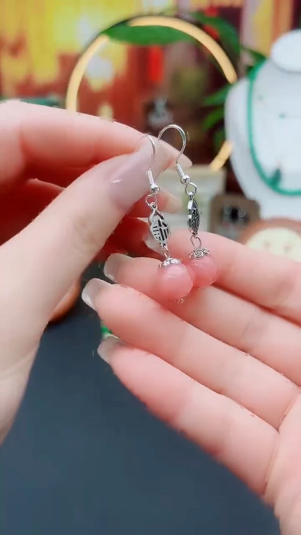 玛瑙/玉髓耳饰银S925镶嵌426