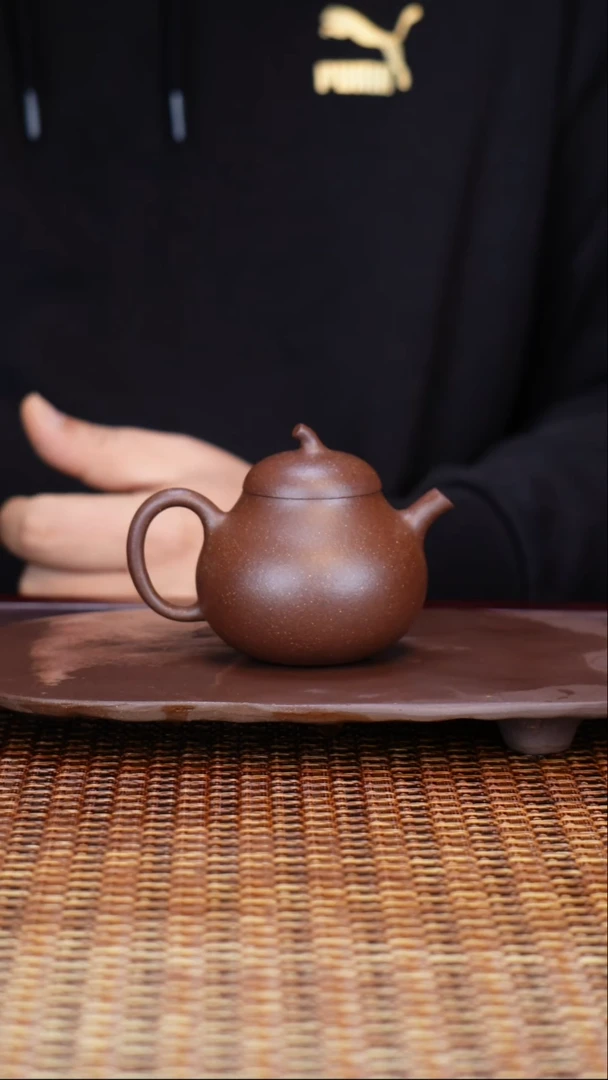 茶壶紫砂汀禾紫砂全手工千禧紫泥《茄瓜》