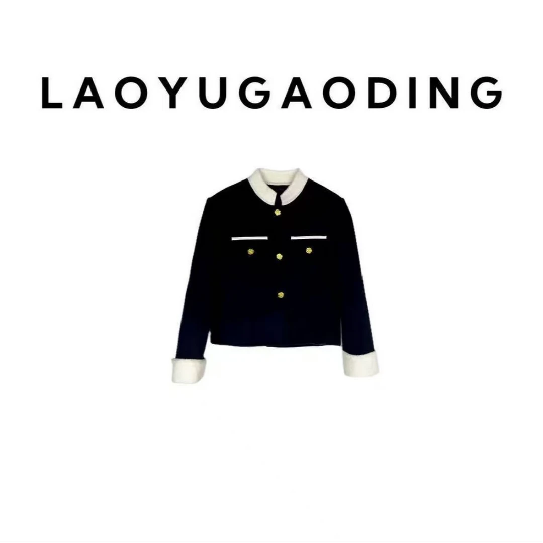 【LAOYUGAODING】高品质-8842秋冬小香风双面呢羊毛外套轻奢百搭女x