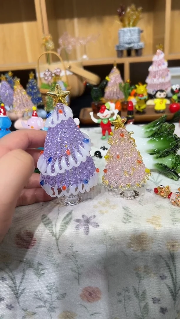 手工艺品琉璃?**七圣诞树2个