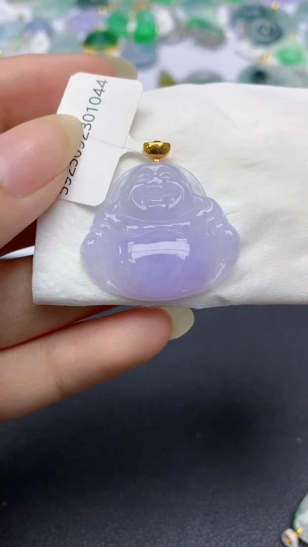 颈饰18K金镶嵌翡翠天然缅甸a货翡翠百元以上9元证书费自理