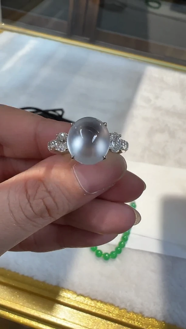 18K金镶嵌戒指翡翠w*sB287|88000