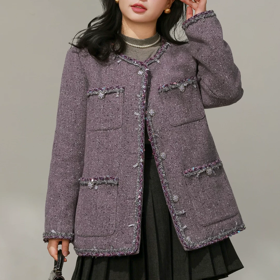 短外套时尚小香风春季常规款气质粉色小香#AdH