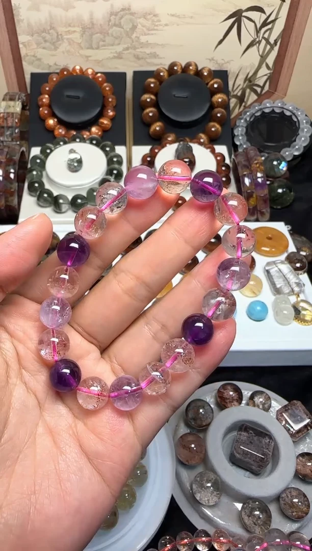 /未镶嵌水晶10mm+仙女超七单圈手串多样性发货