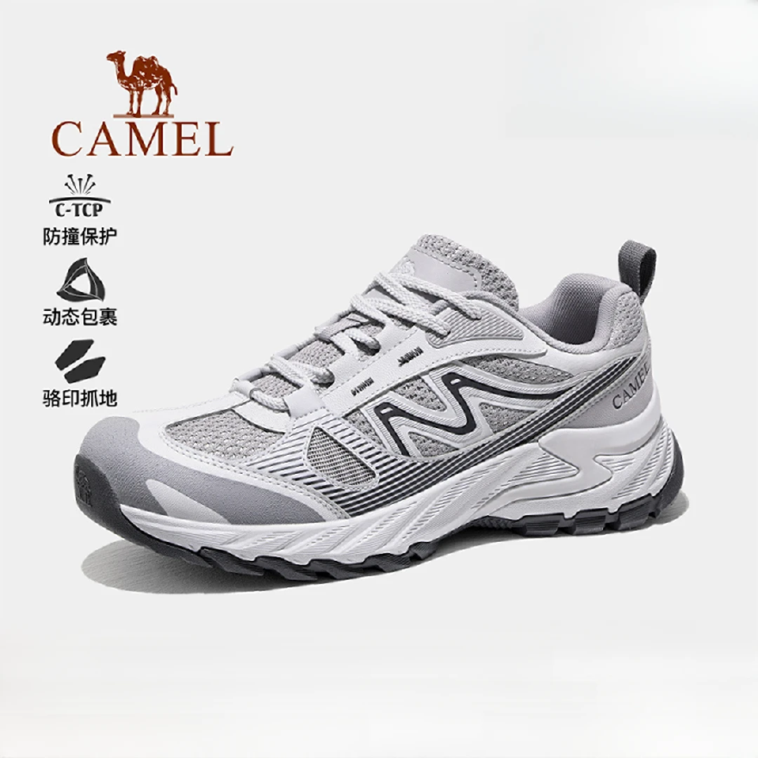 骆驼翎龙登山鞋徒步鞋户外情侣2026春季新款透气防滑厚底专业跑鞋