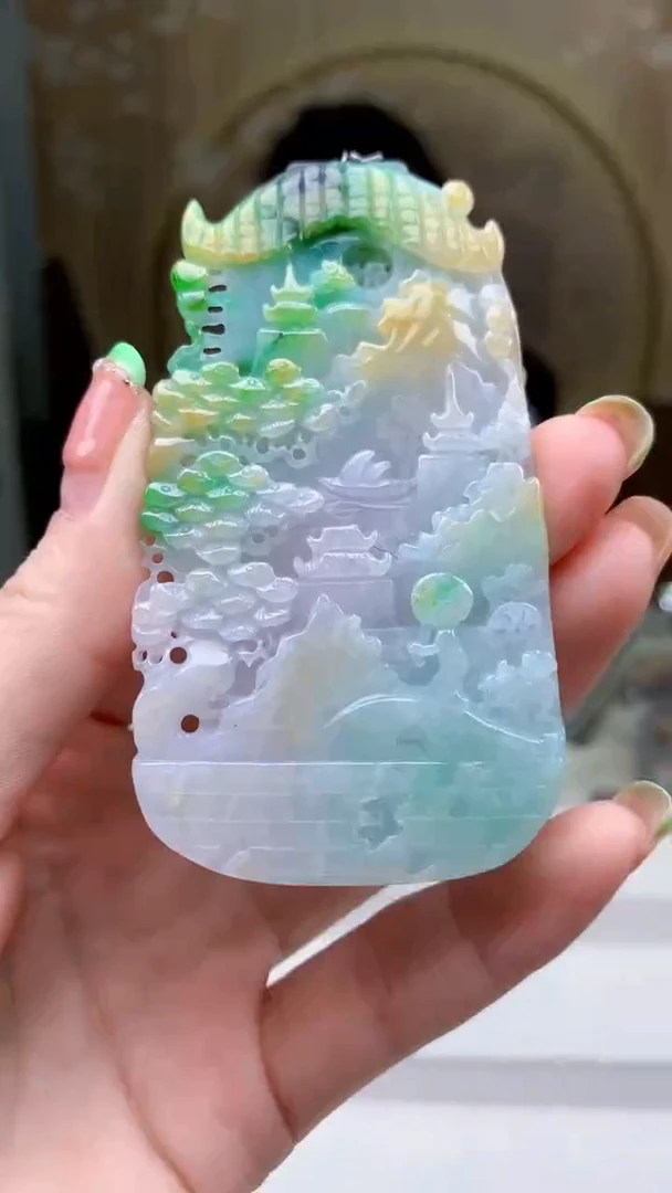 未镶嵌定制翡翠5158ry-毛货挂件77