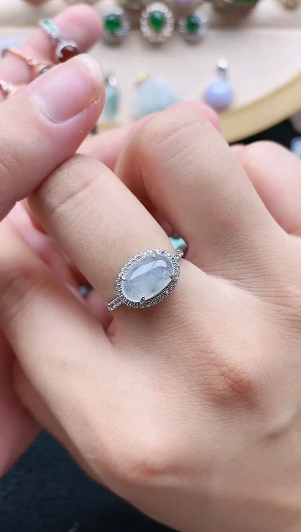 翡翠戒指银S925镶嵌11111