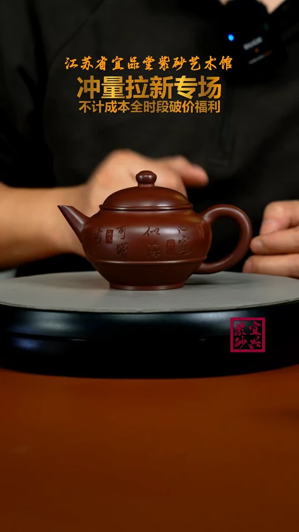 茶壶紫砂蒋静明龙血砂刻绘水平200CC