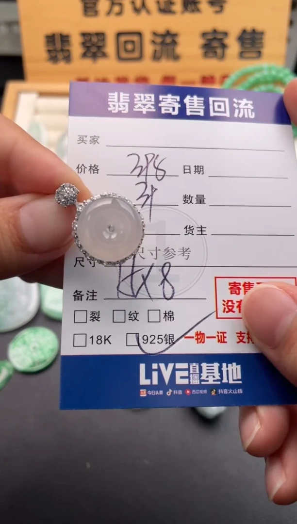 颈饰银S925镶嵌翡翠10146591