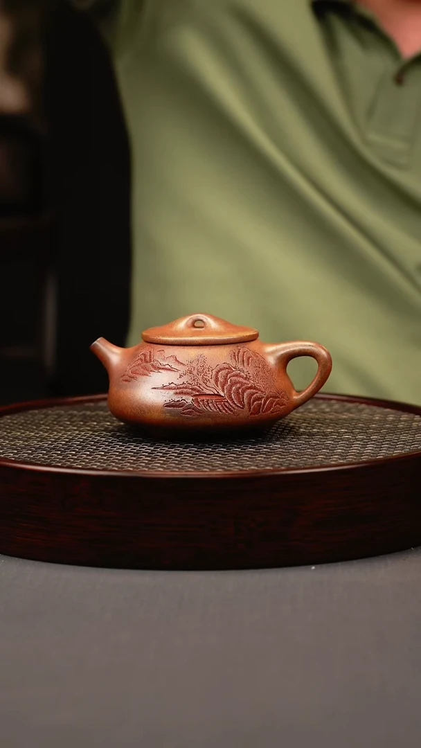 茶壶紫砂天星泥 景州石瓢 刻绘