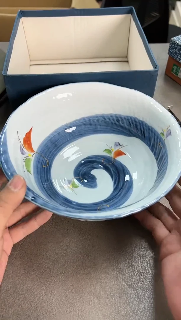 华山手作手绘大钵全新原盒
