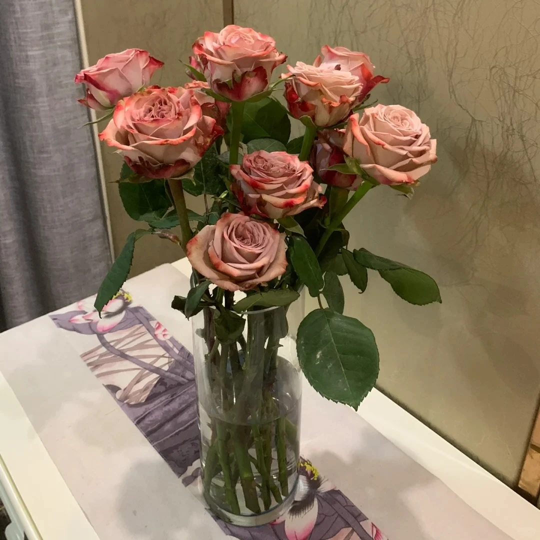 花福十花边新闻-卡布奇诺玫瑰10枝-鲜花批发直播