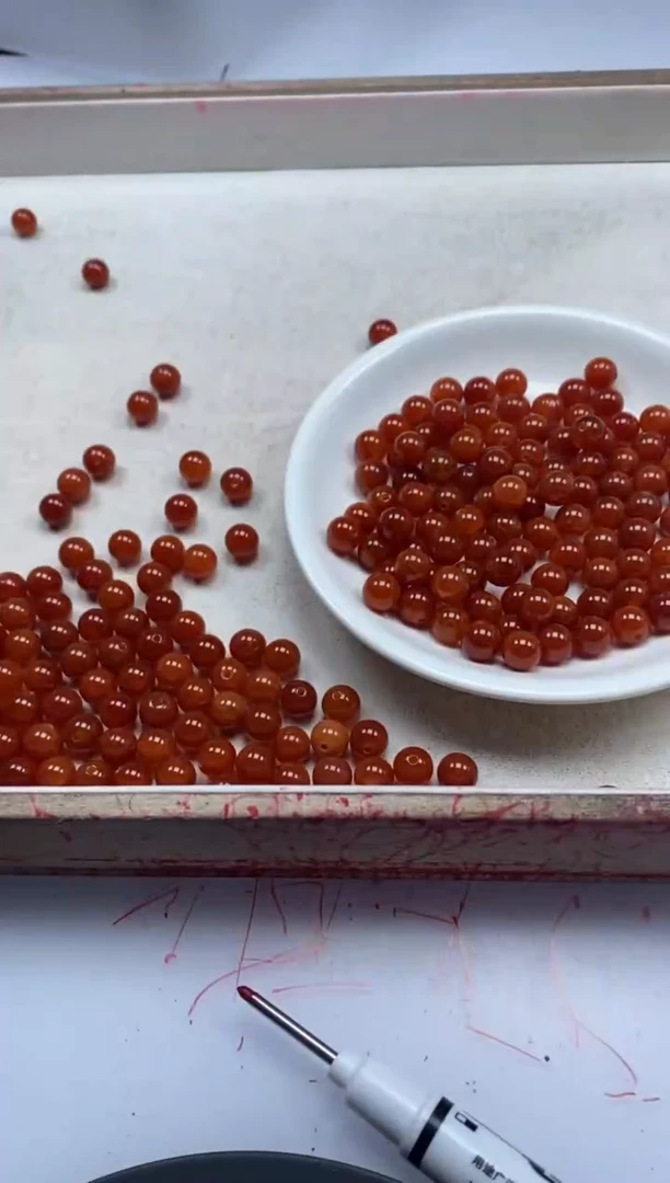 【闪购商品】玛瑙/玉髓颈饰未镶嵌w2281龙鳞凤血8mm*30颗