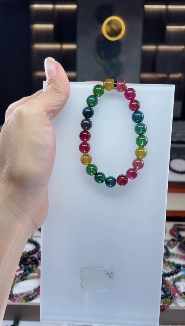 未镶嵌单圈手串碧玺（多样性发一条）Q