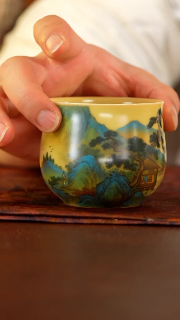 【闪购商品】谢小金隔江渔笛图杯@@xxj232