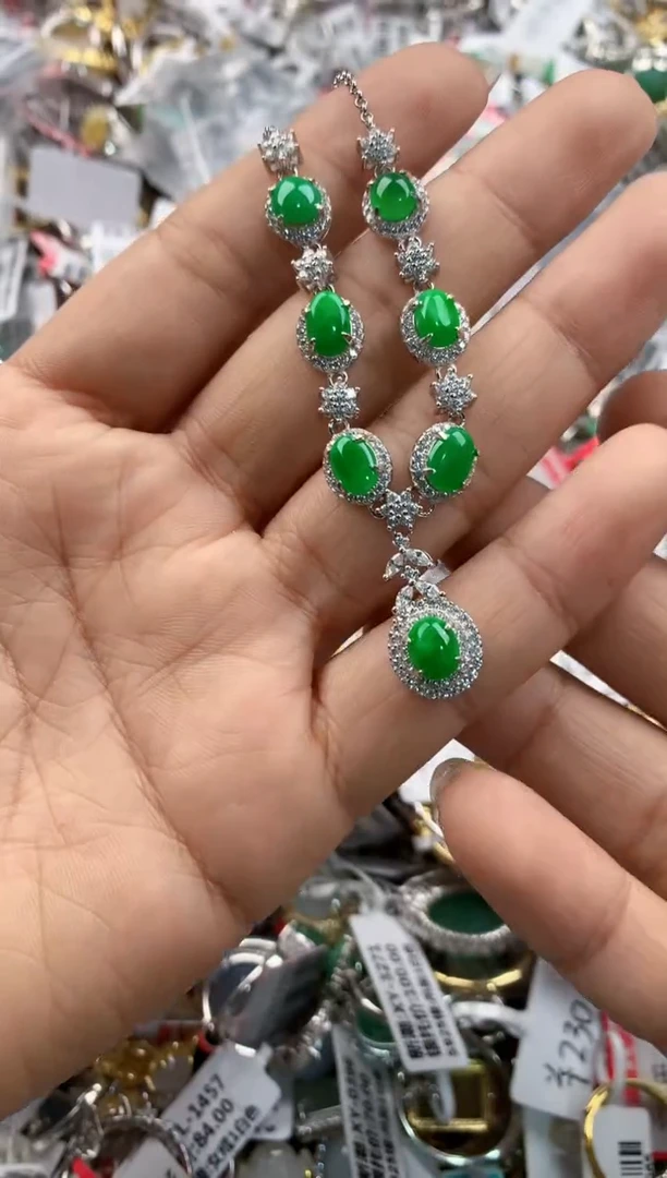 银S925镶嵌戒指翡翠777---9