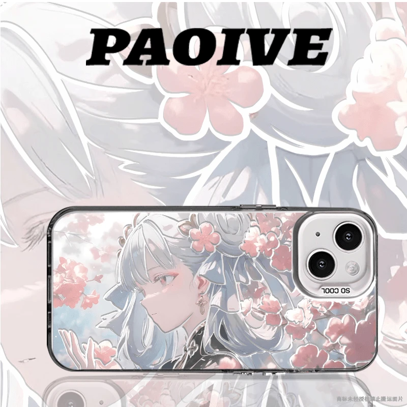 桃花今汐适用于苹果iqoo华为oppo小米15vivo一加彩银手机防摔壳