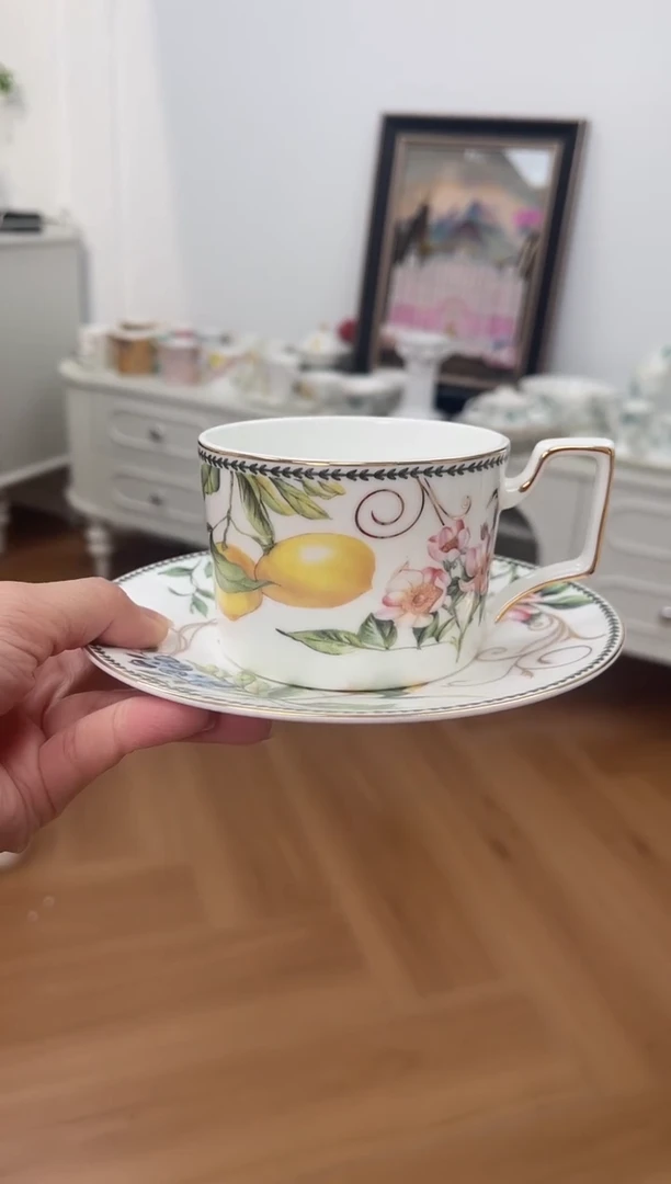 盘柠檬高骨骨瓷杯碟
