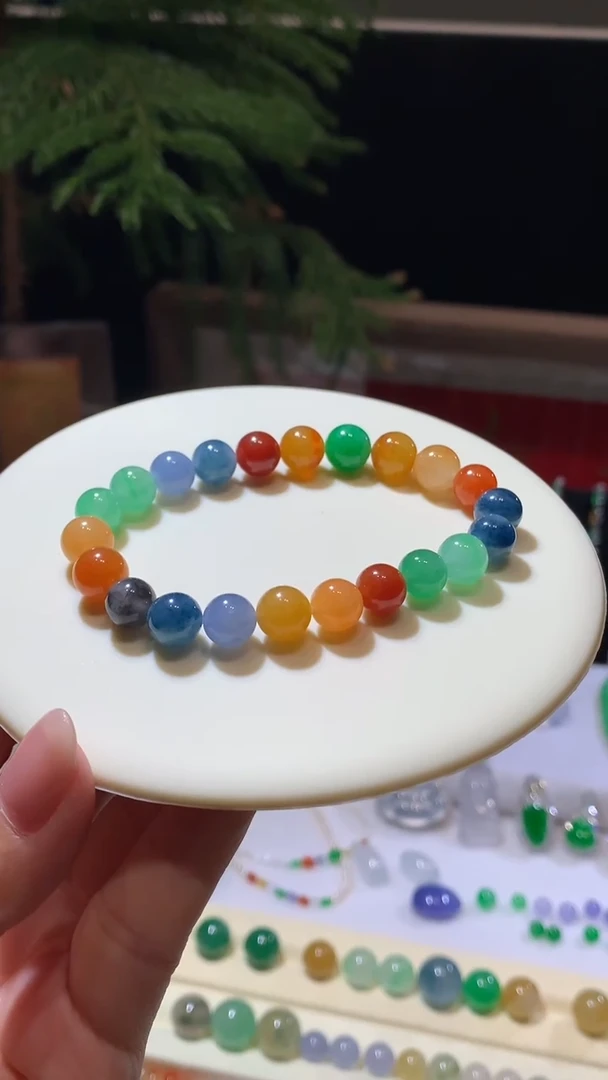 未镶嵌定制翡翠8卡珠链