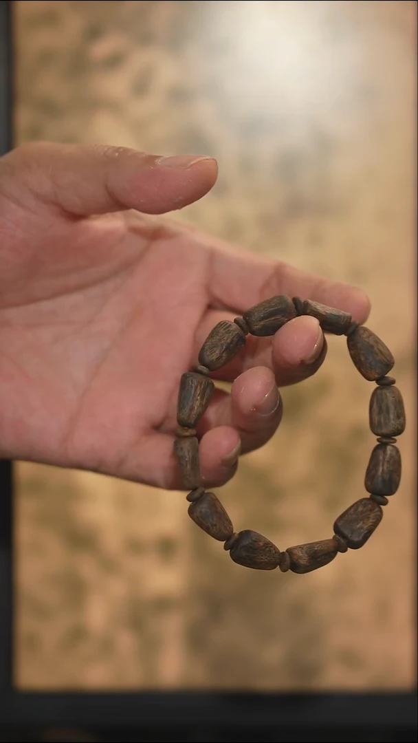 手串沉香X**n海南绿奇楠沉水树心油虫漏随型单圈10克手串