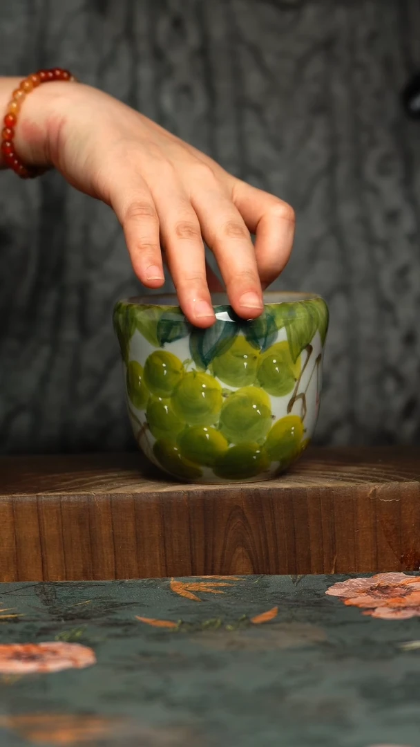 杯釉下彩手工手绘同款陶器