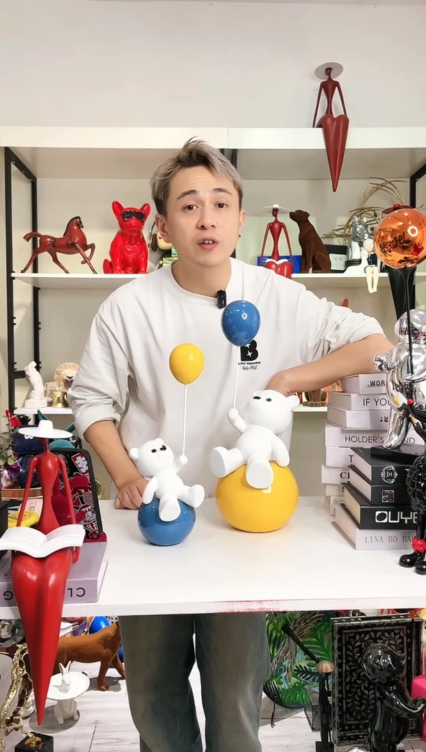 玻璃钢气球熊一对现代简约