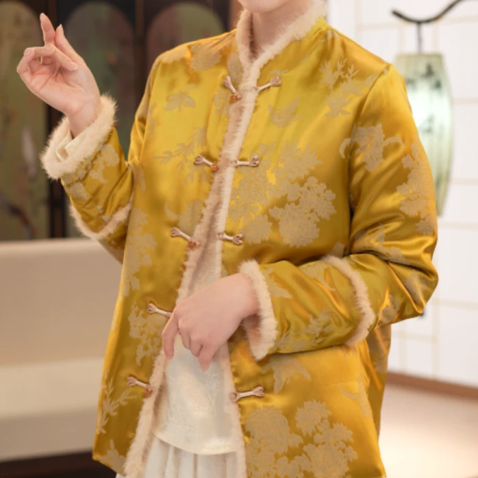 品优-浮生｜2024新中式国风改良女气质新版加厚外套2024D0020-栗子