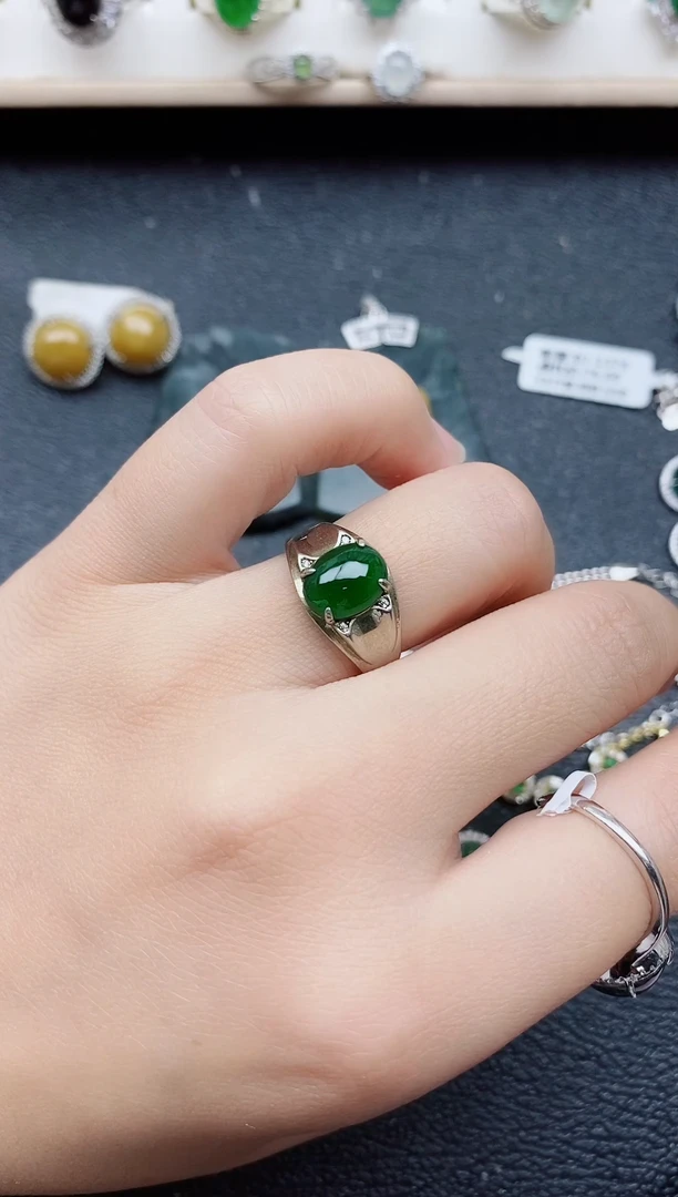 【闪购商品】翡翠戒指银S925镶嵌11111