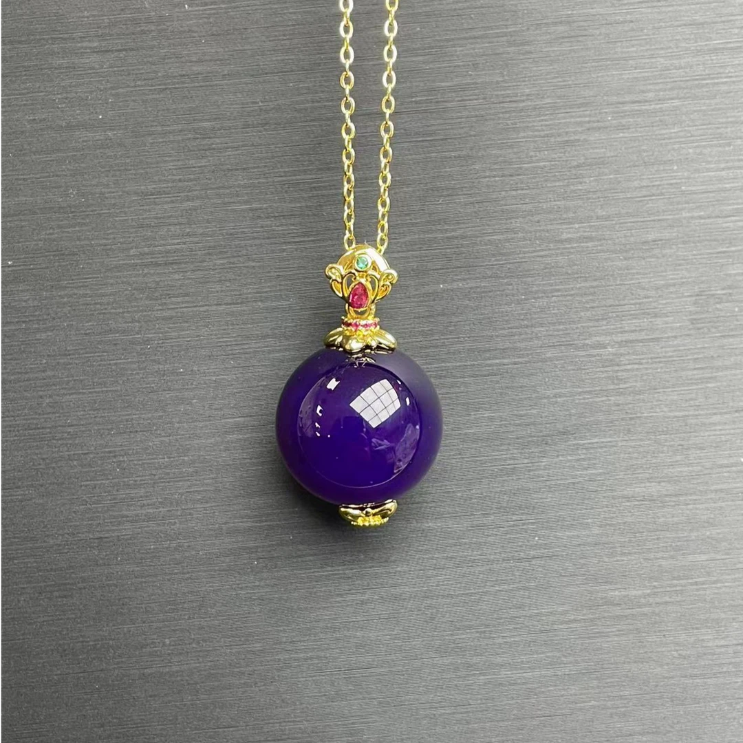 精选紫气东来富贵舒俱来紫俱来大单珠玛瑙吊坠优雅气质百搭款