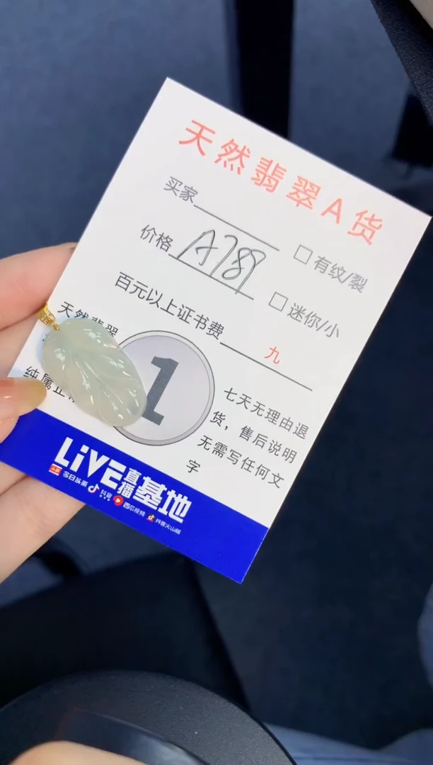 颈饰18K金镶嵌翡翠天然缅甸A货翡翠