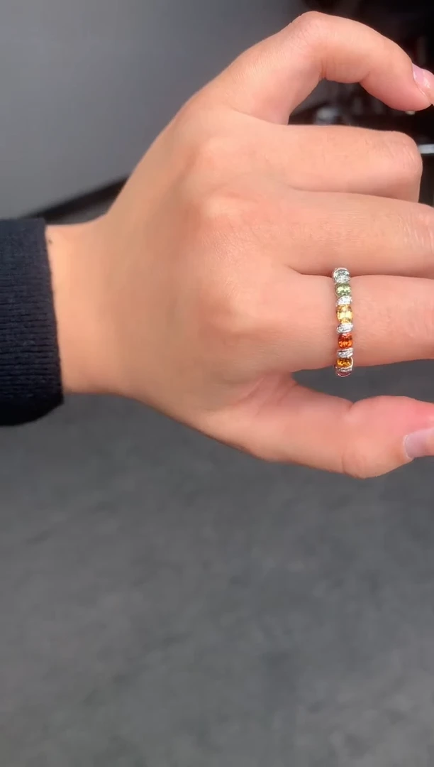 【闪购商品】彩色蓝宝石戒指18K金镶嵌2.6ct彩蓝宝戒指